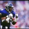 27 Oct 1996:  Safety Eric Turner of the Baltimore Ravens celebrates during a game against the St. Louis Rams at Memorial Stadium in Baltimore, Maryland.  The Ravens won the game 37-31. Mandatory Credit: Al Bello  /Allsport