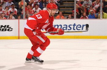 DETROIT - JUNE 06:  Pavel Datsyuk #13 of the Detroit Red Wings in action against the Pittsburgh Penguins during Game Five of the 2009 NHL Stanley Cup Finals at Joe Louis Arena on June 6, 2009 in Detroit, Michigan.  (Photo by Harry How/Getty Images)