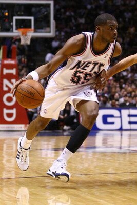 EAST RUTHERFORD, NJ - MARCH 27: Keyon Dooling #55 of the New Jersey Nets drives against the Los Angeles Lakers during the game on March 27, 2009 at the Izod Center in East Rutherford, New Jersey. NOTE TO USER: User expressly acknowledges and agrees that, 