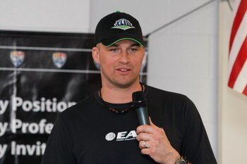 TAMPA, FL - JANUARY 28: Quarterback Matt Hasselbeck of the Seattle Seahawks speaks to a group of football players during an EAS appearance at Armwood High School January 28, 2009 in Seffner Florida. (Photo by Scott Boehm/Getty Images)