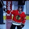 CHICAGO - APRIL 16:  Martin Havlat #24 of the Chicago Blackhawks acknowledges the fans after he was named the number 1 star of their 3-2 overtime win against the Calgary Flames during Game One of the Western Conference Quarterfinals of the 2009 Stanley Cu