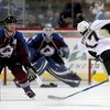 DENVER - JANUARY 10:  Petr Sykora #17 of the Pittsburgh Penguins takes a shot past Brett Clark #5 as goaltender Andrew Raycroft #1 the Colorado Avalanche defends the goal during NHL action at the Pepsi Center on January 10, 2009 in Denver, Colorado. The A