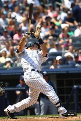 NEW YORK - JUNE 07:  Mark Teixeira #25 of the New York Yankees at bat against the Tampa Bay Rays during their game on June 7, 2009 at Yankee Stadium in the Bronx borough of New York City.  (Photo by Chris McGrath/Getty Images)