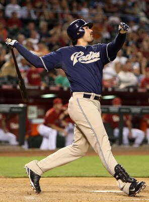 PHOENIX - MAY 26:  Adrian Gonzalez #23 of the San Diego Padres bats against the Arizona Diamondbacks during the major league baseball game at Chase Field on May 26, 2009 in Phoenix, Arizona.  (Photo by Christian Petersen/Getty Images)