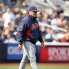 NEW YORK - APRIL 19:  Cleveland Indians manager Eric Wedge walks on to the field to make a pitching change during their game against the Cleveland Indians at Yankee Stadium on April 19, 2009 in the Bronx borough of New York City.  (Photo by Ezra Shaw/Gett