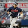 NEW YORK - APRIL 18:  Travis Hafner #48 of the Cleveland Indians runs the bases against the New York Yankees at Yankee Stadium on April 18, 2009 in the Bronx borough of New York City.  (Photo by Nick Laham/Getty Images)