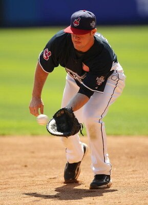 BRONX, NY - JULY 13:  Matt Laporta of the Cleveland Indians playing for the United States Olympic Team takes fielding practice before the 2008 XM All-Star Futures Game at Yankee Stadium on July13, 2008 in the Bronx borough of New York City.  (Photo by Chr