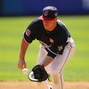 BRONX, NY - JULY 13:  Matt Laporta of the Cleveland Indians playing for the United States Olympic Team takes fielding practice before the 2008 XM All-Star Futures Game at Yankee Stadium on July13, 2008 in the Bronx borough of New York City.  (Photo by Chr