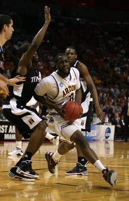 MIAMI - MARCH 20:  Guard James Harden #13  of the Arizona State Sun Devils drives past guard Eric Boateng #2 of the Temple Owls  during the first round of the NCAA Division I Men's Basketball Tournament at the American Airlines Arena on March 20, 2009 in 