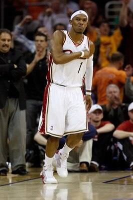 CLEVELAND - MAY 28:  Daniel Gibson #1 of the Cleveland Cavaliers reacts after making a three point basket against the Orlando Magic in Game Five of the Eastern Conference Finals during the 2009 Playoffs at Quicken Loans Arena on May 28, 2009 in Cleveland,