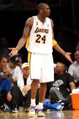 LOS ANGELES, CA - JUNE 07:  Kobe Bryant #24 of the Los Angeles Lakers reacts to a call in the fourth quarter against the Orlando Magic in Game Two of the 2009 NBA Finals at Staples Center on June 7, 2009 in Los Angeles, California. NOTE TO USER: User expr