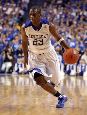 LEXINGTON, KY - FEBRUARY 21:  Jodie Meeks #23 of the Kentucky Wildcats dribbles the ball during the SEC game against the Tennessee Volunteers at Rupp Arena on February 21, 2009 in Lexington, Kentucky.  (Photo by Andy Lyons/Getty Images)