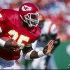 Running back Christian Okoye of the Kansas City Chiefs in action against the Cincinnati Bengals during a game at Arrowhead Stadium in Kansas City, Missouri. The Bengals defeated the Chiefs 21-17.