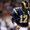 ST. LOUIS, MO - NOVEMBER 23:  Trent Green #12 of the St. Louis Rams leaves the field after throwing an interception against the Chicago Bears at the Edward Jones Dome on November 23, 2008 in St. Louis, Missouri.  The Bears beat the Rams 27-3.  (Photo by D
