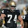 SOUTH BEND, IN - SEPTEMBER 16:  Right offensive tackle Sam Young #74 of the Notre Dame Fighting Irish is seen on the field against of the Michigan Wolverines September 16, 2006 at Notre Dame Stadium in South Bend, Indiana. Michicagn won 47-21. (Photo by J
