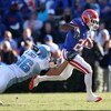 GAINESVILLE, FL - NOVEMBER 22:  Brandon James #25 of the Florida Gators breaks a tackle during the game against the Citadel Bulldogs at Ben Hill Griffin Stadium on November 22, 2008 in Gainesville, Florida.  (Photo by Sam Greenwood/Getty Images)