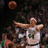 BOSTON - MAY 02:  Brian Scalabrine #44 of the Boston Celtics passes the ball as Ben Gordon #7 of the Chicago Bulls defends in Game Seven of the Eastern Conference Quarterfinals during the 2009 NBA Playoffs at TD Banknorth Garden on May 2, 2009 in Boston, 