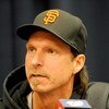 WASHINGTON - JUNE 04:  Randy Johnson #51 of the San Francisco Giants talks at the press conference after winning his 300th career game against the Washington Nationals at Nationals Park on June 4, 2009 in Washington, DC.  The Giants won the game 5-1.  (Ph
