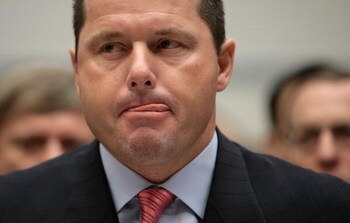 WASHINGTON - FEBRUARY 13:  Major League Baseball pitcher Roger Clemens testifies about allegations of steroid use by professional ball players before the U.S. House Oversight and Government Reform Committee on Capitol Hill February 13, 2008 in Washington,