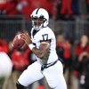 COLUMBUS, OH - OCTOBER 25: Quarterback Daryll Clark #17 of the Penn State Nittany Lions looks for an open receiver against the Ohio State Buckeyes on October 25, 2008 at Ohio Stadium in Columbus, Ohio.  (Photo by Jamie Sabau/Getty Images)