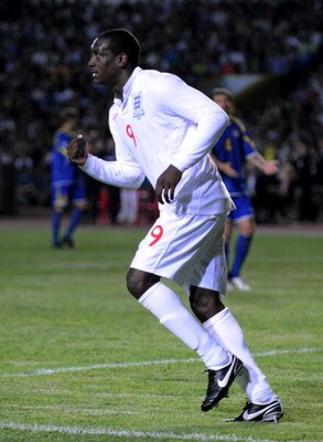 ALMATY, KAZAKHSTAN - JUNE 06:  Emile Heskey of England celebrates after scoring during the FIFA2010 World Cup Qualifier between Kazakhstan and England at the Central Stadium on June 6, 2009 in Almaty, Kazakhstan.  (Photo by Shaun Botterill/Getty Images)