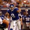 EAST RUTHERFORD, NJ - AUGUST 28:  Quarterback David Carr #8 of the New York Giants during a preseason game against the New England Patriots on August 28, 2008 at Giants Stadium in East Rutherford, New Jersey.  (Photo by Mike Ehrmann/Getty Images)