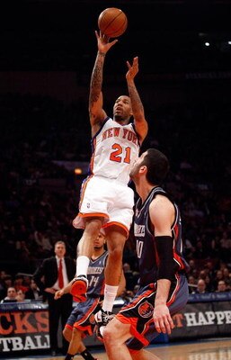 NEW YORK - MARCH 07:  Wilson Chandler #21 of the New York Knicks shoots the ball against the Charlotte Bobcats on March 7, 2009 at Madison Square Garden in New York City. NOTE TO USER: User expressly acknowledges and agrees that, by downloading and or usi