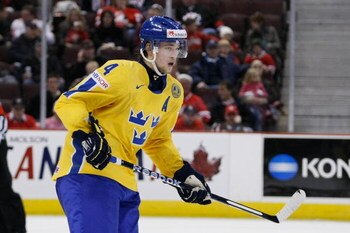 OTTAWA, ON - JANUARY 3:  Victor Hedman #4 of Team Sweden skates during the game against Team Slovakia at the semifinals at the IIHF World Junior Championships at Scotiabank Place on January 03, 2009 in Ottawa, Ontario, Canada.  Team Sweden defeated Team S