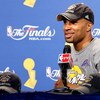 ORLANDO, FL - JUNE 14:  Derek Fisher #2 of the Los Angeles Lakers smiles during the post game news conference after the Lakers defeated the Orlando Magic 99-86 to win the NBA Championship in Game Five of the 2009 NBA Finals on June 14, 2009 at Amway Arena