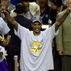 ORLANDO, FL - JUNE 14:  Trevor Ariza #3 of the Los Angeles Lakers celebrates after defeating the Orlando Magic 99-86 in Game Five of the 2009 NBA Finals on June 14, 2009 at Amway Arena in Orlando, Florida.  NOTE TO USER:  User expressly acknowledges and a