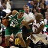 AUBURN HILLS, MI - MAY 26:  Paul Pierce #24 of the Boston Celtics handles the ball against Chauncey Billups #1 of the Detroit Pistons during Game Four of the Eastern Conference finals during the 2008 NBA Playoffs at the Palace at Auburn Hills on May 26, 2