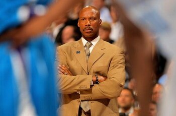 DENVER - APRIL 29:  Head coach Byron Scott of the New Orleans Hornets leads his team against the Denver Nuggets in Game Five of the Western Conference Quarterfinals during the 2009 NBA Playoffs at Pepsi Center on April 29, 2009 in Denver, Colorado. The Nu
