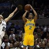 SAN ANTONIO - MAY 15:  Guard Jannero Pargo #2 of the New Orleans Hornets takes a shot against Manu Ginobili #20 of the San Antonio Spurs in Game Six of the Western Conference Semifinals during the 2008 NBA Playoffs at the AT&T Center on May 15, 2008 in Sa