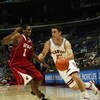 LOS ANGELES, CA - MARCH 10:  Chris Hernandez #11 of the Stanford Cardinal drives against Thomas Kelati #11 of the Washington State Cougars during the 2005 Pacific Life Pac-10 Men's Basketball Tournament Game 4 at Staples Center on March 10, 2005 in Los An