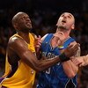 LOS ANGELES, CA - JUNE 04:  Lamar Odom #7 of the Los Angeles Lakers and Marcin Gortat #13 of the Orlando Magic battle for positon in the fourth quarter of Game One of the 2009 NBA Finals at Staples Center on June 4, 2009 in Los Angeles, California. NOTE T