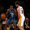 LOS ANGELES, CA - JUNE 07:  Dwight Howard #12 of the Orlando Magic posts up Pau Gasol #16 of the Los Angeles Lakers in the second half of Game Two of the 2009 NBA Finals at Staples Center on June 7, 2009 in Los Angeles, California. NOTE TO USER: User expr
