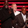 LOS ANGELES, CA - JULY 16:  NBA athlete, Kevin Garnett and Ray Allen of the Boston Celtics accept the award for 'Best Team' onstage at the 2008 ESPY Awards held at NOKIA Theatre L.A. LIVE on July 16, 2008 in Los Angeles, California.  The 2008 ESPYs will a