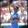 KANSAS CITY ROYALS INFIELDER GEORGE BRETT AWAITS HIS TURN TO BAT DURING A ROYALS VERSUS OAKLAND ATHLETICS GAME AT THE OAKLAND COLISEUM IN OAKLAND, CALIFORNIA