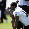 ALAMEDA, CA - MAY 08:  Darrius Heyward-Bey #12 of the Oakland Raiders takes a drink of Gatorade during the Raiders minicamp at the team's permanent training facility on May 8, 2009 in Alameda, California.  (Photo by Ezra Shaw/Getty Images)