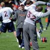 ENGLEWOOD, CO - MAY 03:  Head coach Josh McDaniels of the Denver Broncos chats with running back LaMont Jordan #32 during minicamp at the Broncos training facility on May 3, 2009 in Englewood, Colorado.  (Photo by Doug Pensinger/Getty Images)