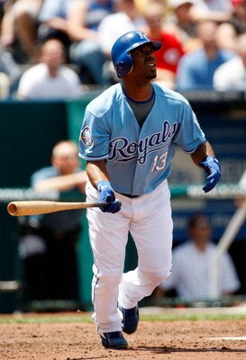KANSAS CITY, MO - JUNE 14:  Alberto Callaspo #13 of the Kansas City Royals in action during the game against the Cincinnati Reds on June 14, 2009 in Kansas City, Missouri.  (Photo by Jamie Squire/Getty Images)
