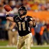 MIAMI GARDENS, FL - JANUARY 02:  Riley Skinner #11 of the Wake Forest Demon Deacons looks to pass against the Louisville Cardinals during the 2007 FedEx Orange Bowl at Dolphin Stadium on January 2, 2007 in Miami Gardens, Florida.  (Photo by Eliot J. Schec