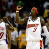 CHARLOTTE, NC - MARCH 31:  Gerald Wallace #3 and Raymond Felton #20 of the Charlotte Bobcats react after a play during their game against the Los Angeles Lakers at Time Warner Cable Arena on March 31, 2009 in Charlotte, North Carolina.  NOTE TO USER: User