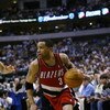DALLAS - MAY 4:  Damon Stoudamire #3 of the Portland Trail Blazers drives in Game seven of the Western Conference Quarterfinals against the Dallas Mavericks during the 2003 NBA Playoffs at American Airlines Center on May 5, 2003 in Dallas, Texas.  The Mav