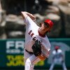 ANAHEIM, CA - JUNE 14:  Jered Weaver #36 of the Los Angeles Angels of Anaheim pitches against the San Diego Padres at Angel Stadium on June 14, 2009 in Anaheim, California. The Angels defeated the Padres 6-0.  (Photo by Jeff Gross/Getty Images)