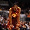 LOS ANGELES, CA - MARCH 14:  Guard DeMar DeRozan #10 of the USC Trojans stands on the court during the game against the Arizona State Sun Devils in the Pacific Life Pac-10 Men's Basketball Tournament Championship Game at the Staples Center on March 14, 20
