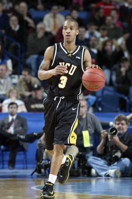 BUFFALO, NY - MARCH 15: Eric Maynor #3 of the Virginia Commonwealth Rams dribbles the ball against the Duke Blue Devils during round one of the NCAA Men's Basketball Tournament at the HSBC Arena on March 15, 2007 in Buffalo, New York. (Photo by Rick Stewa