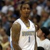 DENVER - MAY 29:  J.R. Smith #1 of the Denver Nuggets reacts against the Los Angeles Lakers in Game Six of the Western Conference Finals during the 2009 NBA Playoffs at Pepsi Center on May 29, 2009 in Denver, Colorado. NOTE TO USER: User expressly acknowl