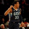 PHOENIX - FEBRUARY 15:  Danny Granger #33 of the Eastern Conference celebrates a play during the 58th NBA All-Star Game, part of 2009 NBA All-Star Weekend at US Airways Center on February 15, 2009 in Phoenix, Arizona.  NOTE TO USER: User expressly acknowl