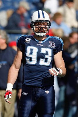 NASHVILLE, TN - NOVEMBER 23:  Kyle Vanden Bosch #93 of the Tennessee Titans warms-up before the game against the New York Jets at LP Field on November 23, 2008 in Nashville, Tennessee. (Photo by Kevin C. Cox/Getty Images)